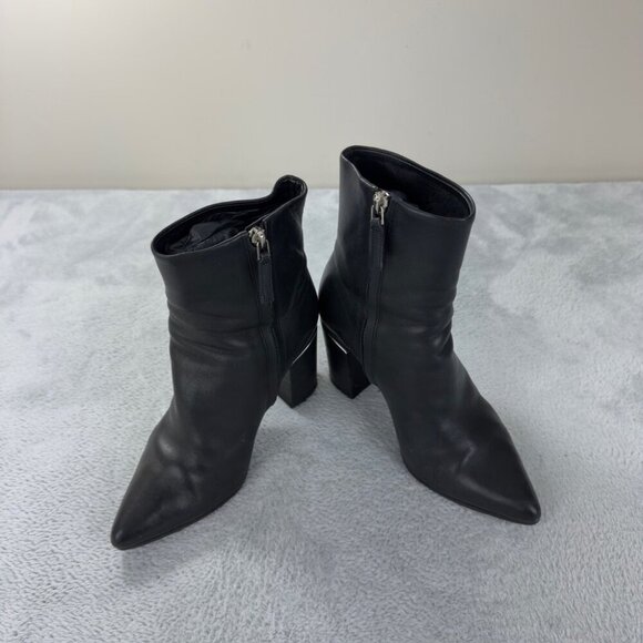 Alexander Wang Sleek Black Heeled Leather Boots Size 7 US - Picture 9 of 16